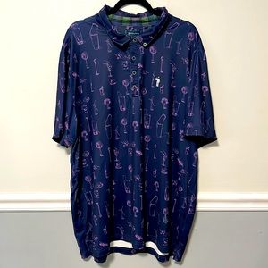 William Murray Mens XXL Cocktails Print Golf Polo